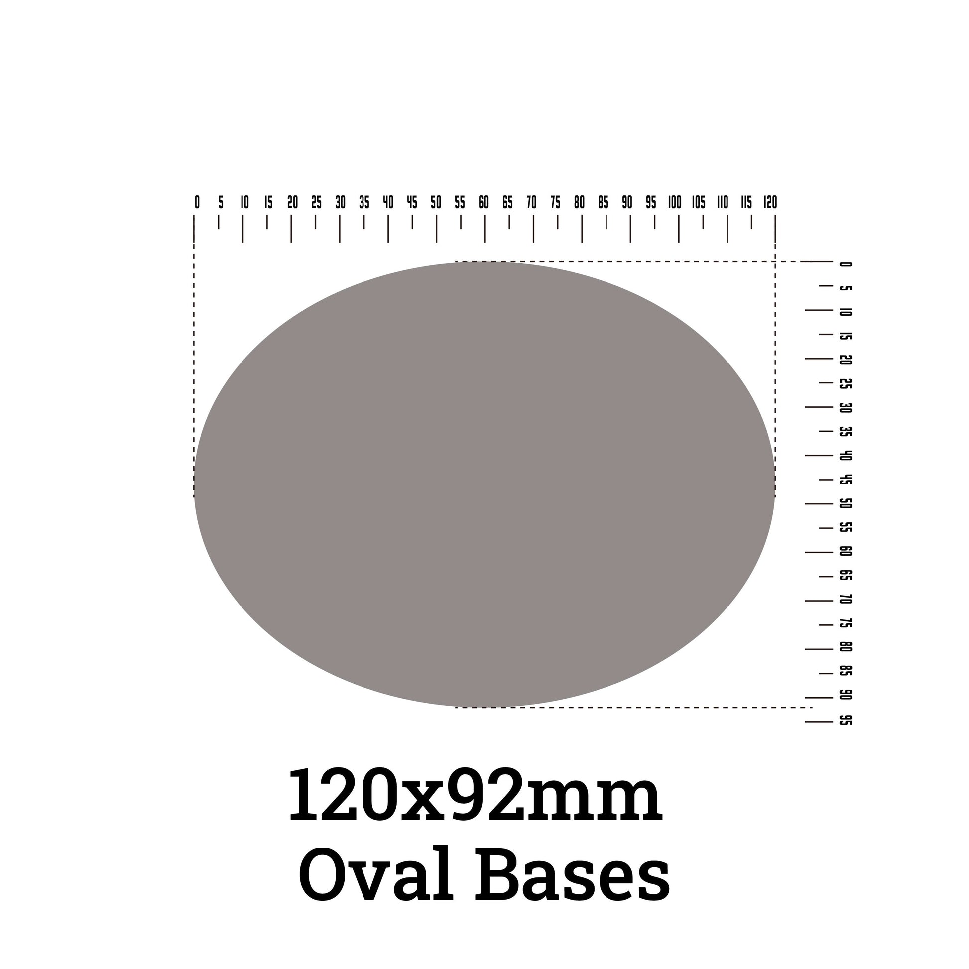 120x92mm Oval Base - Perfect for Miniature Gaming - Wargame Base World