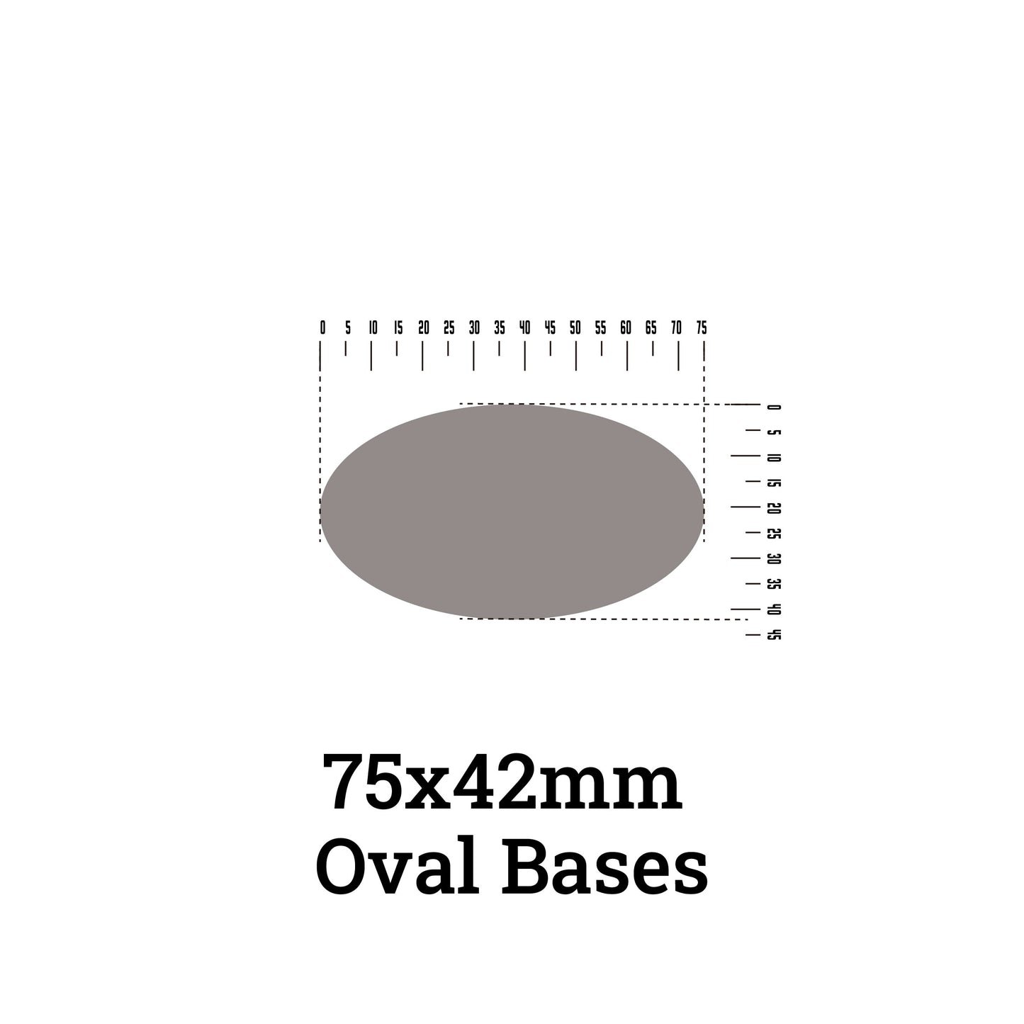 75x42mm Oval Bases - High-Impact Plastic Foundation for Heavy Cavalry & Bikers - Wargame Base World