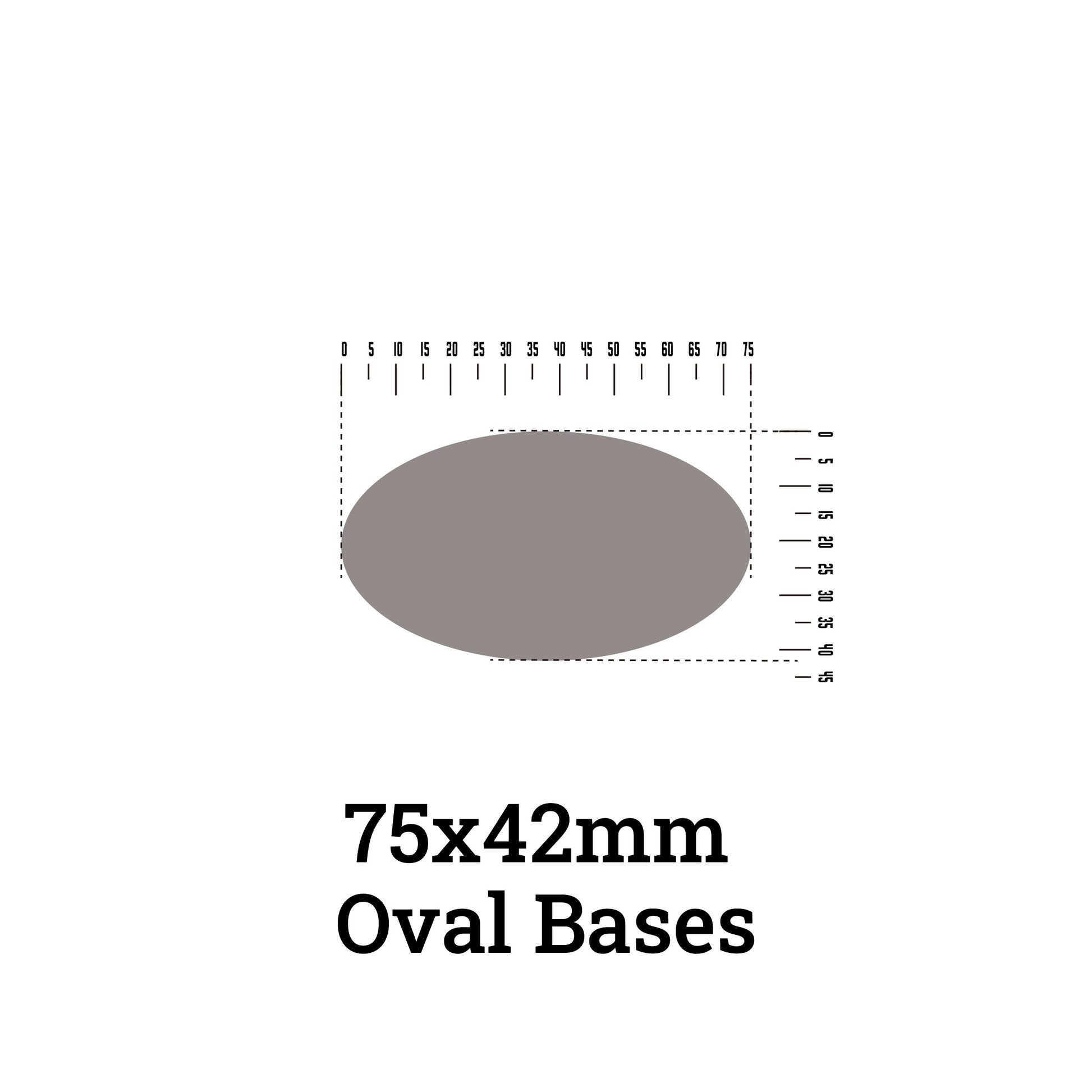 75x42mm Oval Bases - High-Impact Plastic Foundation for Heavy Cavalry & Bikers - Wargame Base World
