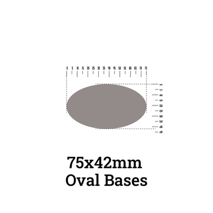 75x42mm Oval Bases - High-Impact Plastic Foundation for Heavy Cavalry & Bikers - Wargame Base World