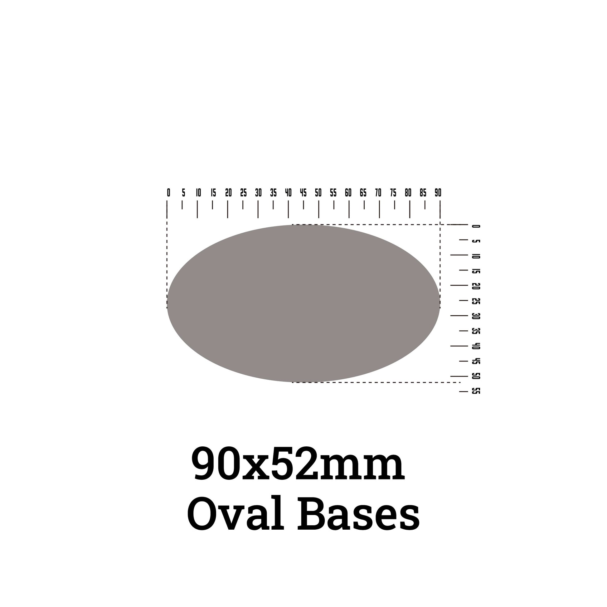 90x52mm Oval Bases - Precision Plastic Foundation for Heavy Cavalry & War Machines - Wargame Base World