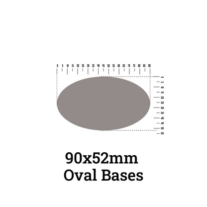 90x52mm Oval Bases - Precision Plastic Foundation for Heavy Cavalry & War Machines - Wargame Base World