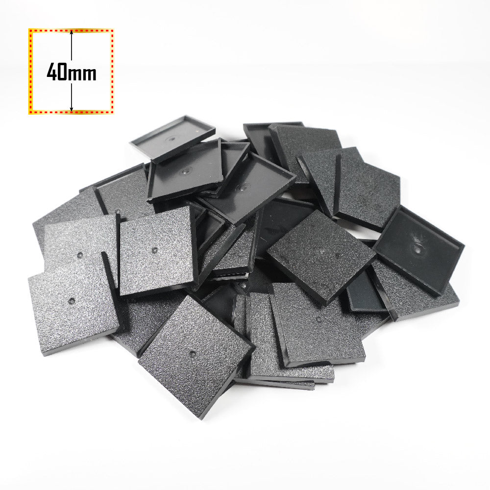 40mm Square Bases - Precision Plastic Foundation for Monstrous Infantry & Large Miniatures` - Wargame Base World