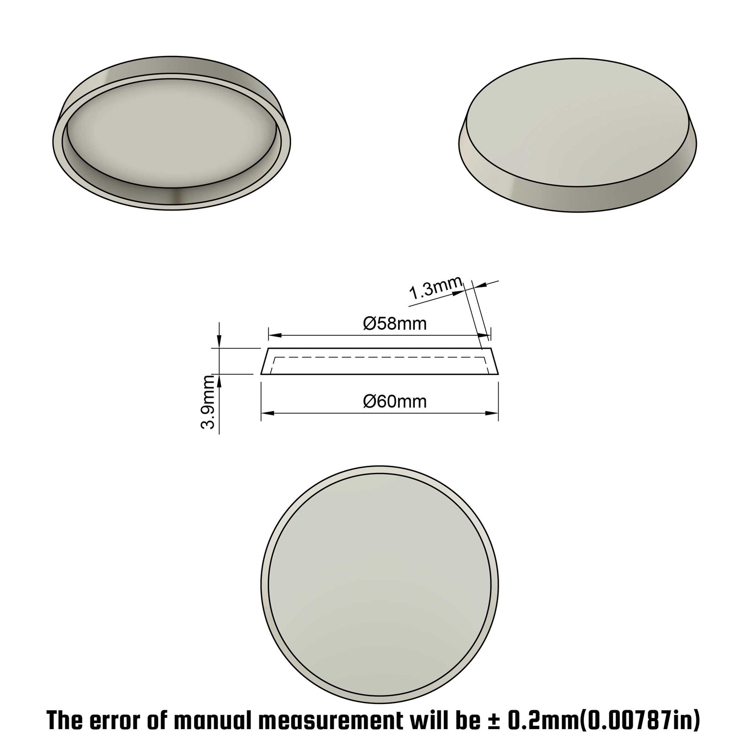 Plastic 60mm Round Bases For 3D print Miniature - Wargame Base World