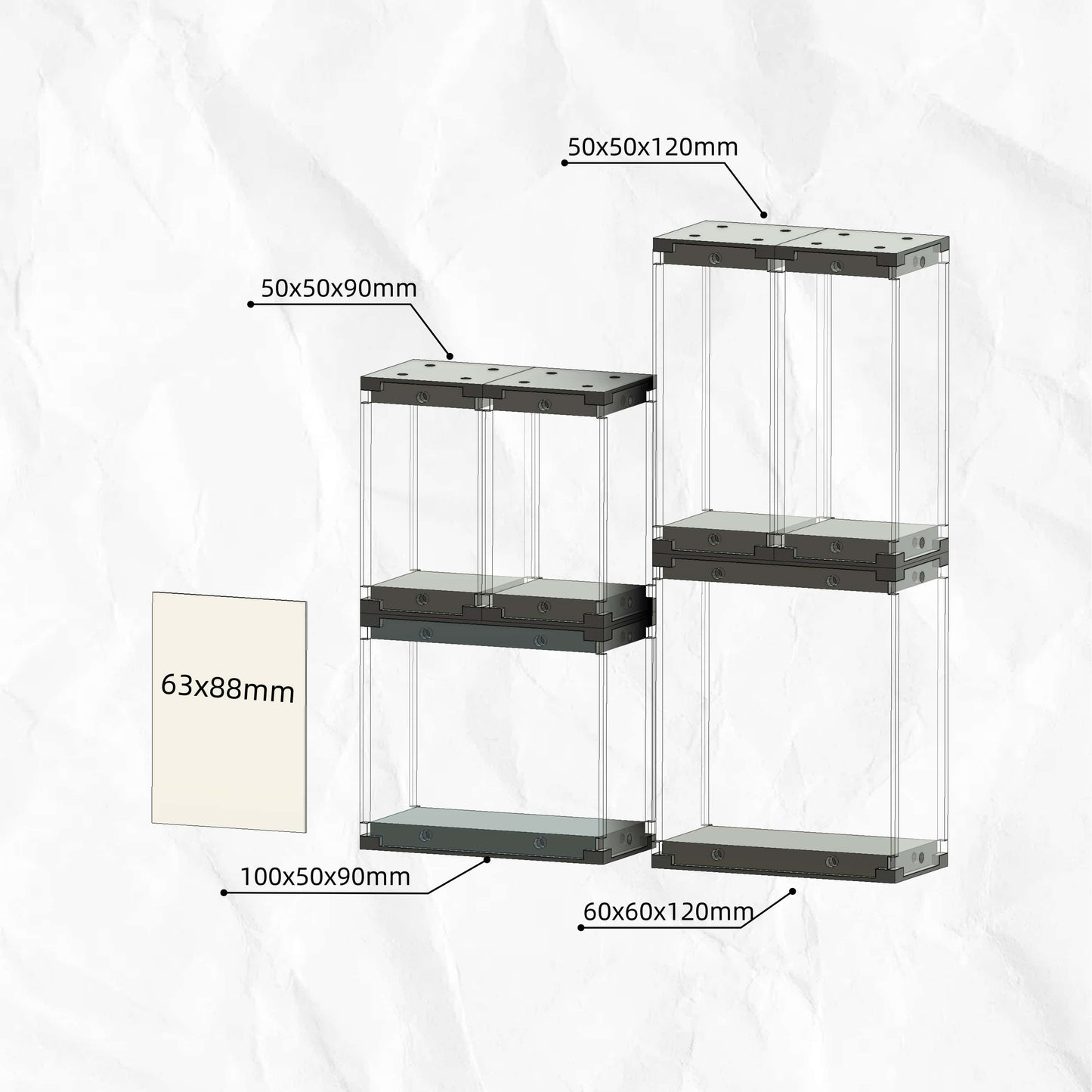 Miniature Acrylic Display Case - PETG Carbon Fiber Base | Wargame Base World - Wargame Base World