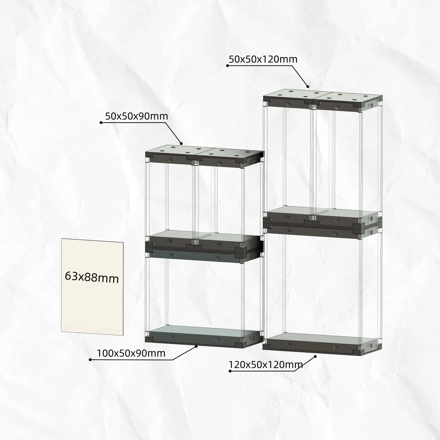Miniature Acrylic Display Case - PETG Carbon Fiber Base | Wargame Base World - Wargame Base World