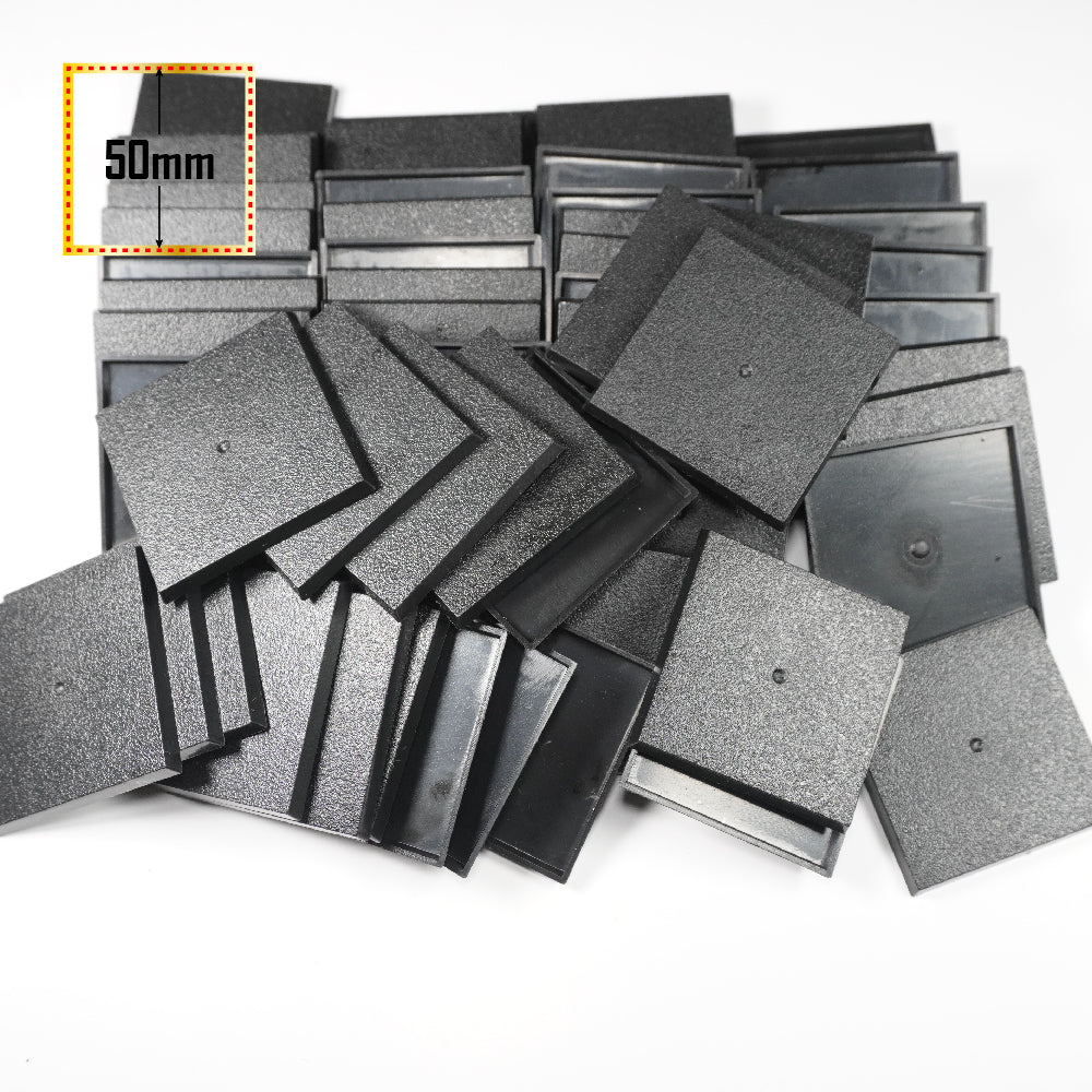 50mm Square Bases - Heavy-Duty Plastic Foundation for Large Monsters & War Machines - Wargame Base World