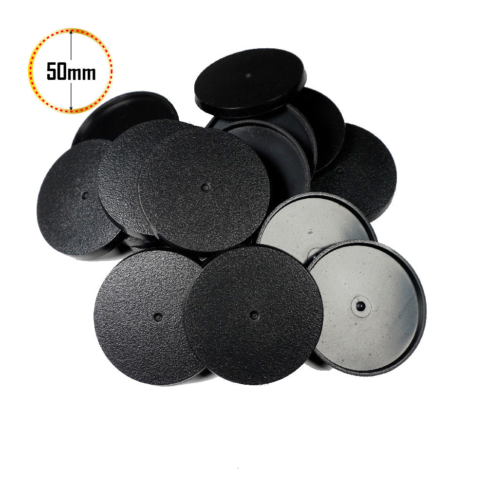 50mm Round Bases - Compatible with Warhammer 40k Dreadnoughts & Large Scale Monsters - Wargame Base World