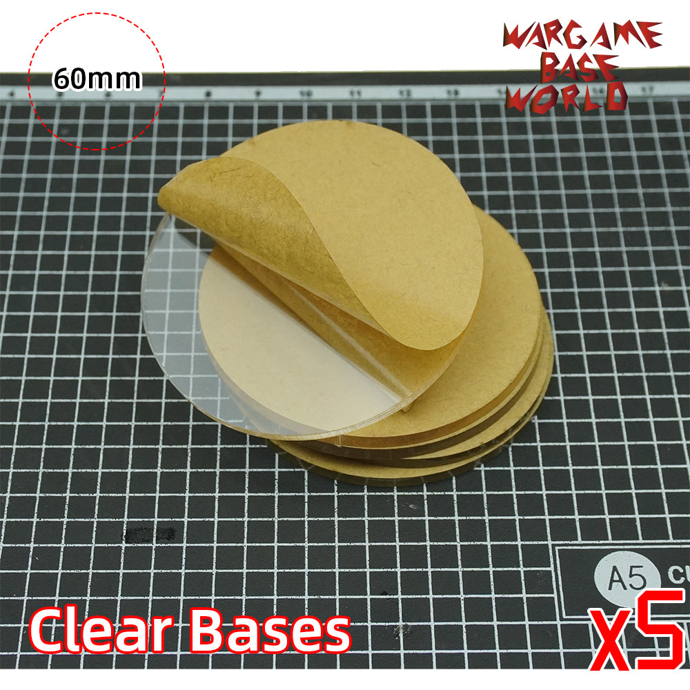 60mm Round Clear Bases for Miniatures
