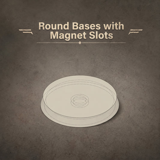 3D Printed ABS Round Bases with Magnet Slots - 25mm to 130mm