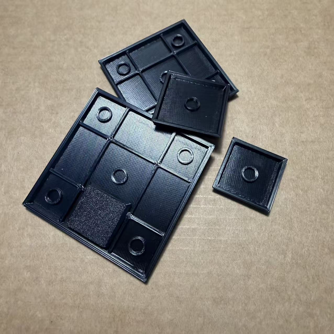 3D Printed ABS Square Bases with Magnet Slots - 20mm to 60mm