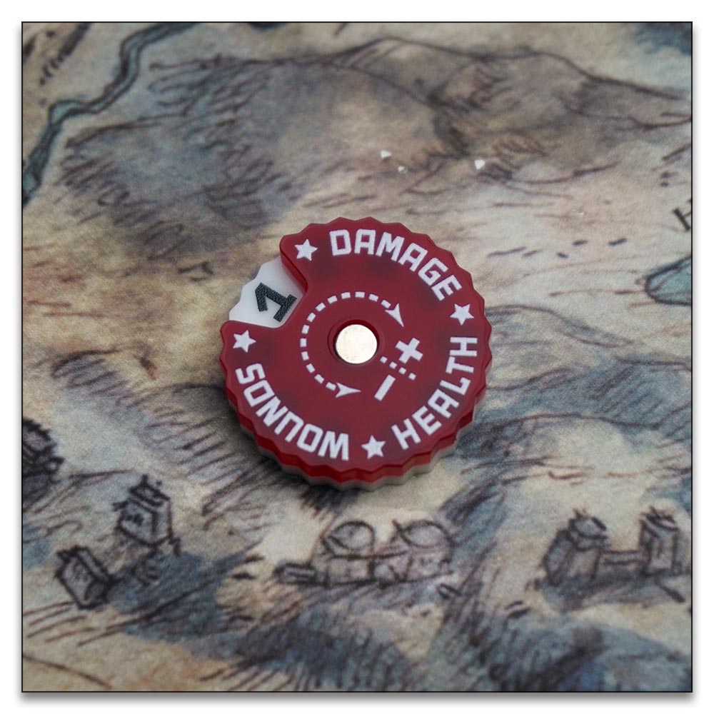 25mm 0-9 Wounds Tracker - Wargame Base World