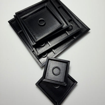 3D Printed ABS Square Bases with Magnet Slots - 20mm to 60mm