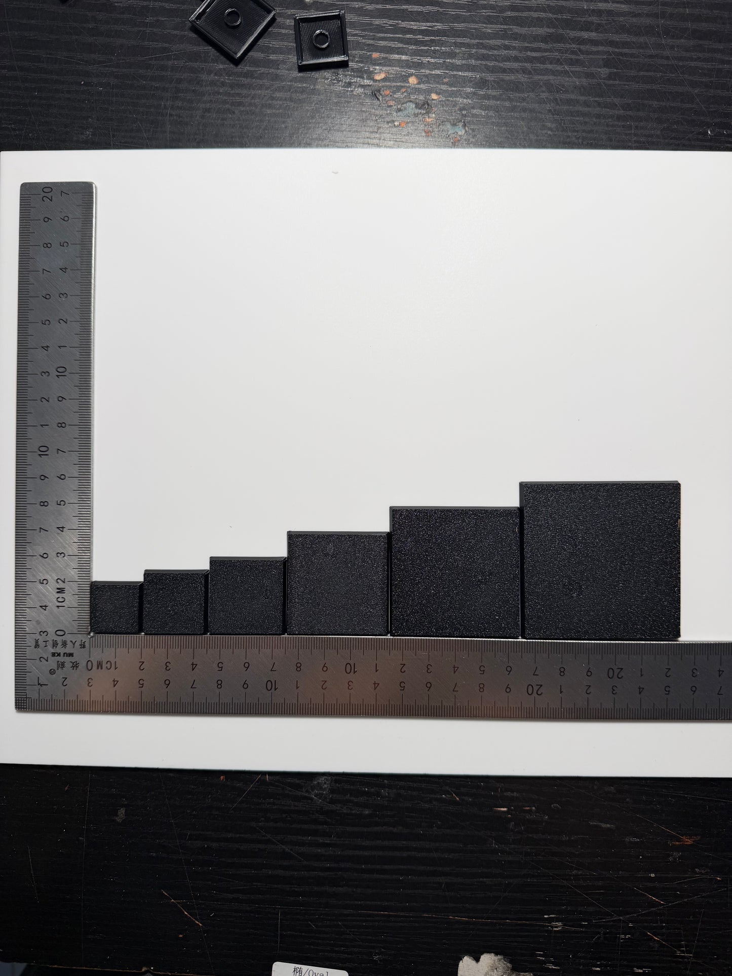 3D Printed ABS Square Bases with Magnet Slots - 20mm to 60mm