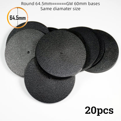 Plastic 60mm Round Bases For 3D print Miniature - Wargame Base World