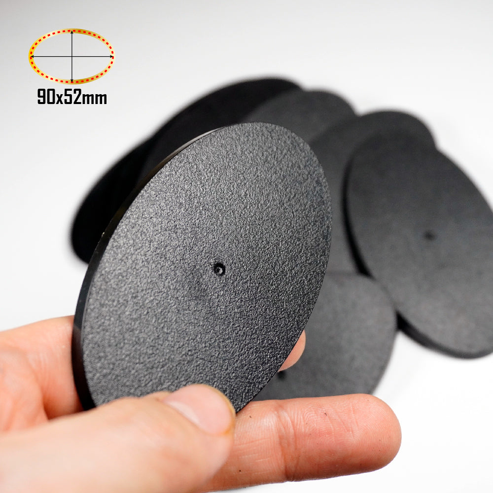 90x52mm Oval Bases - Precision Plastic Foundation for Heavy Cavalry & War Machines - Wargame Base World