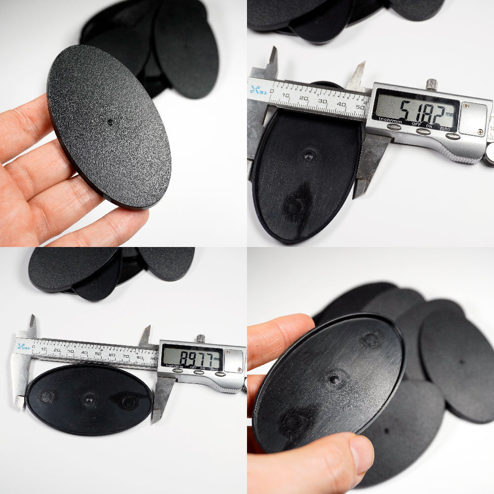90x52mm Oval Bases - Precision Plastic Foundation for Heavy Cavalry & War Machines - Wargame Base World