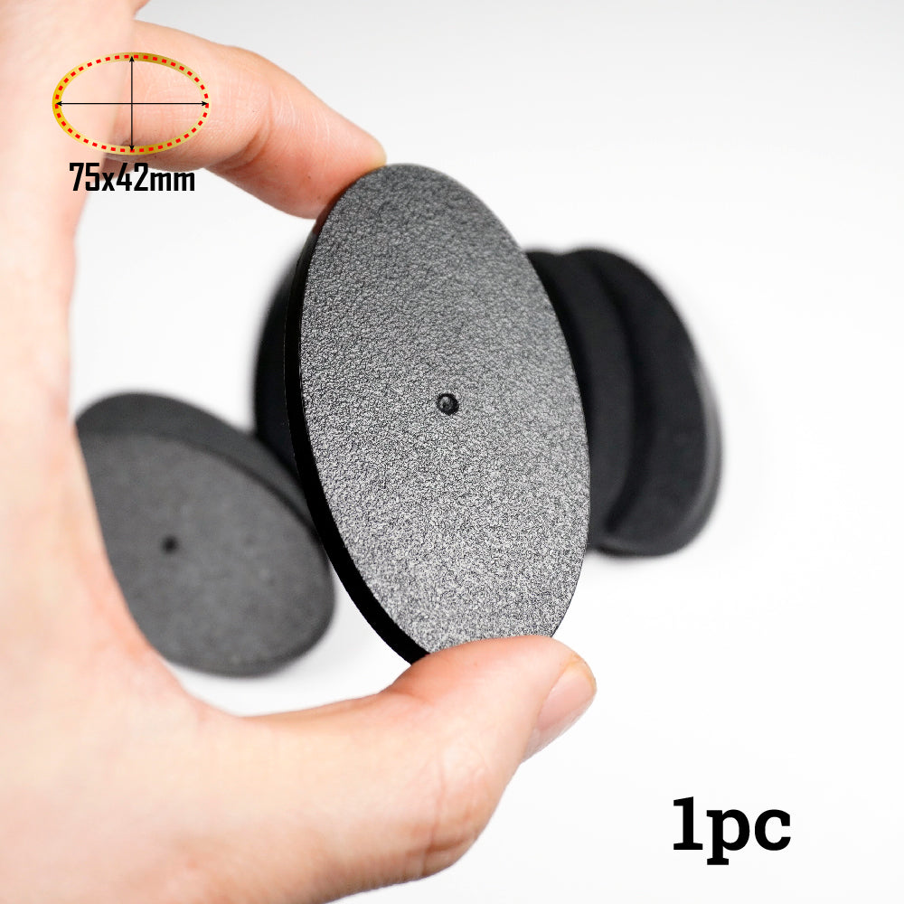 75x42mm Oval Bases - High-Impact Plastic Foundation for Heavy Cavalry & Bikers - Wargame Base World