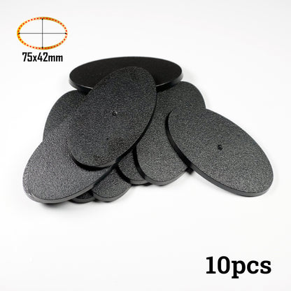 75x42mm Oval Bases - High-Impact Plastic Foundation for Heavy Cavalry & Bikers - Wargame Base World