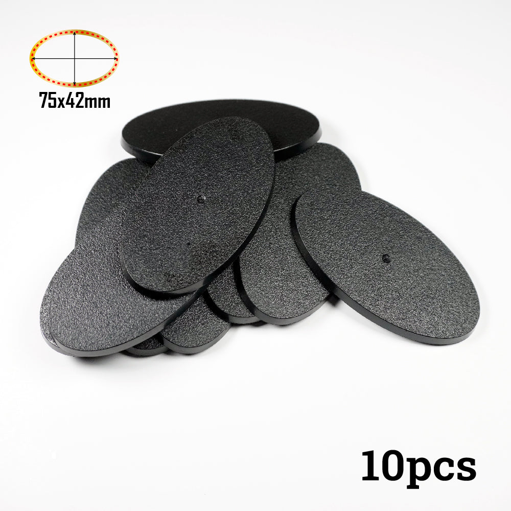 75x42mm Oval Bases - High-Impact Plastic Foundation for Heavy Cavalry & Bikers - Wargame Base World