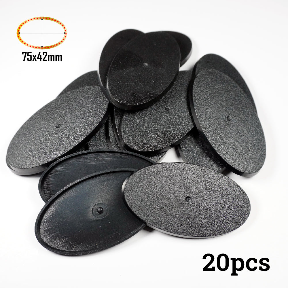 75x42mm Oval Bases - High-Impact Plastic Foundation for Heavy Cavalry & Bikers - Wargame Base World