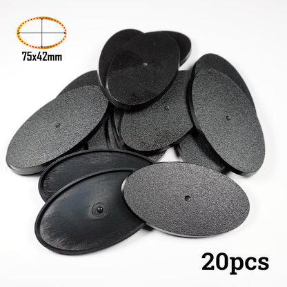 75x42mm Oval Bases - High-Impact Plastic Foundation for Heavy Cavalry & Bikers - Wargame Base World