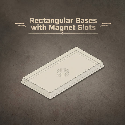3D Printed ABS Rectangular Bases with Magnet Slots - 40x20 to 100x60mm