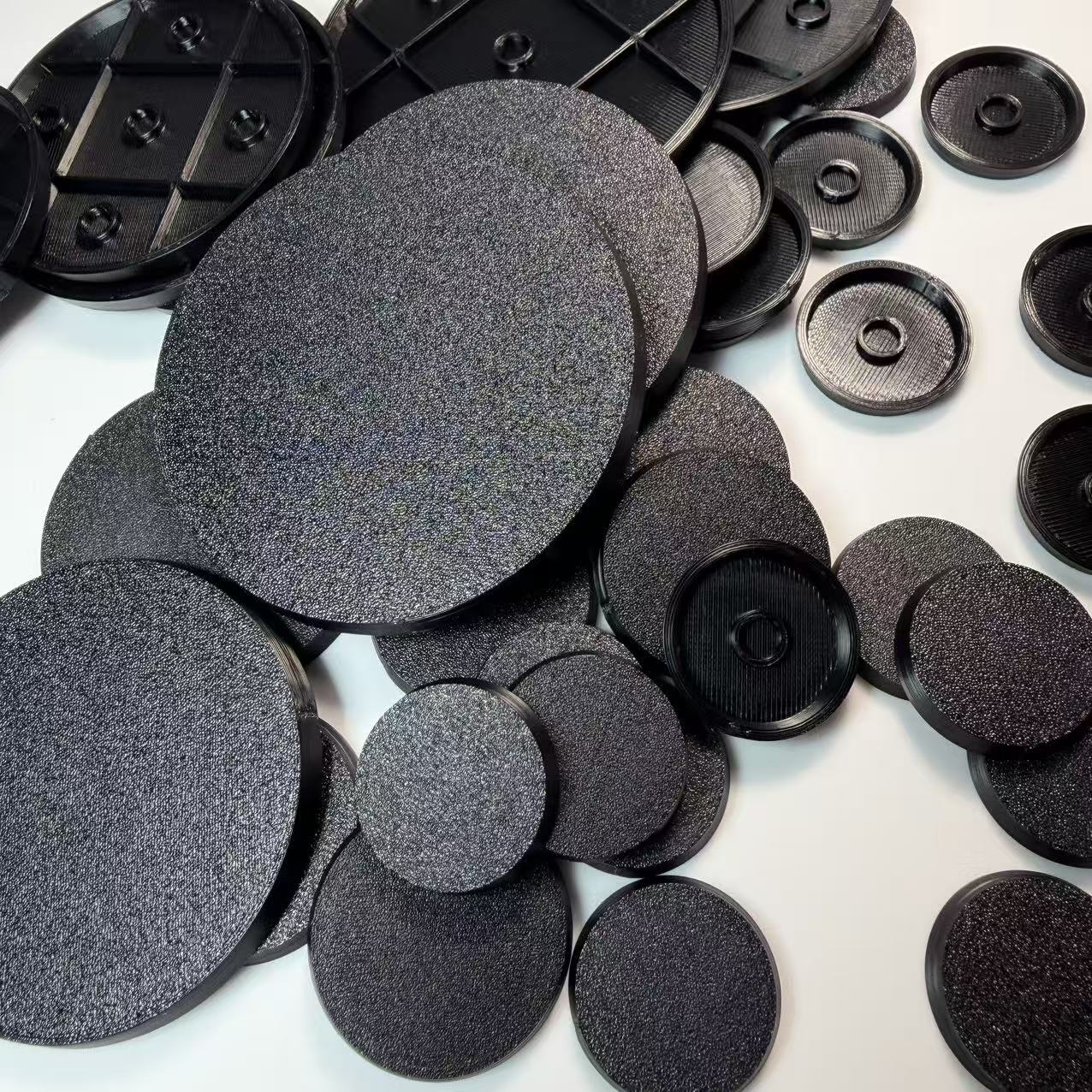 3D Printed ABS Round Bases with Magnet Slots - 25mm to 130mm
