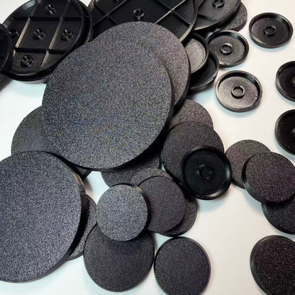 3D Printed ABS Round Bases with Magnet Slots - 25mm to 130mm