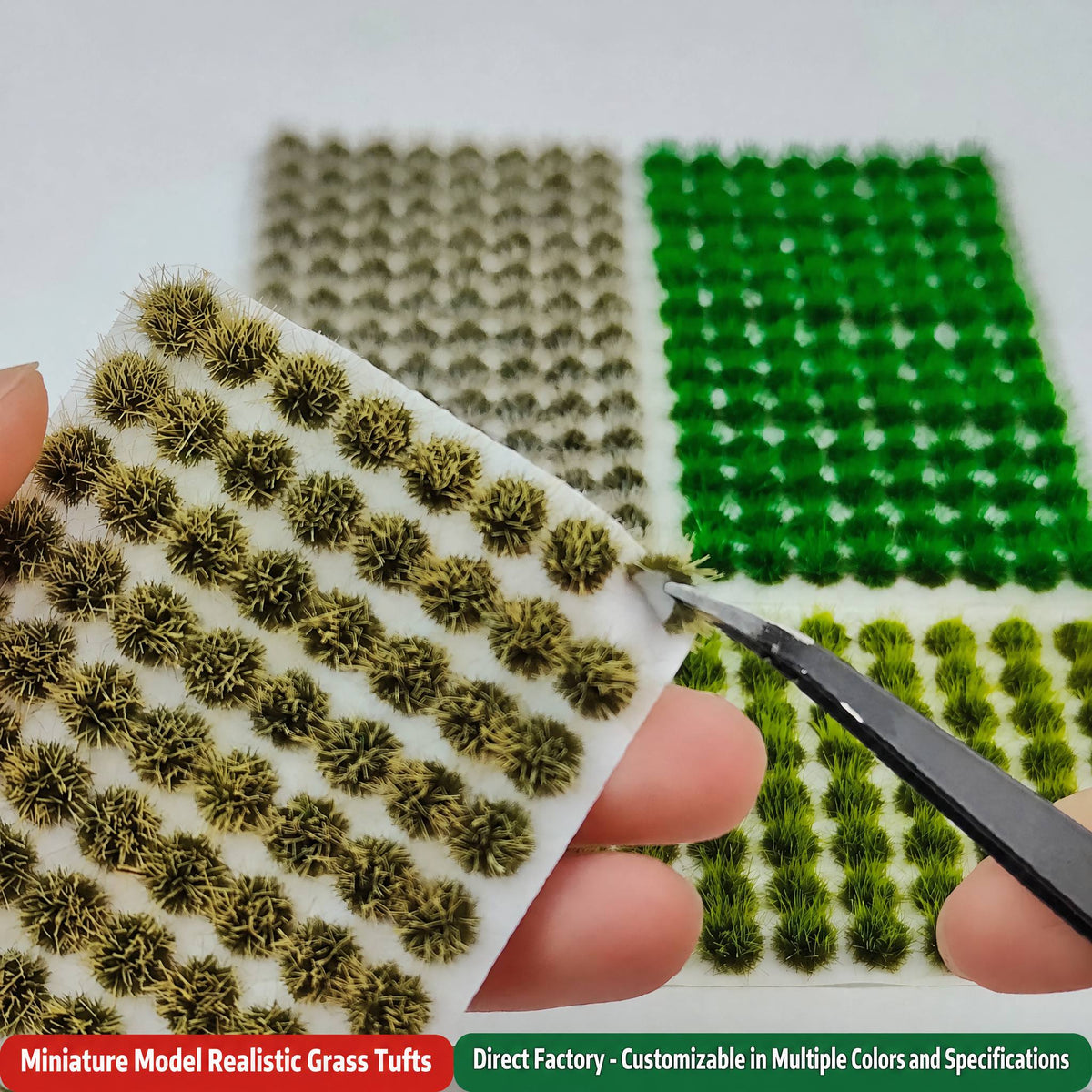 Miniature model realistic grass tufts, direct factory, customizable in multiple colours and specifications - Wargame Base World