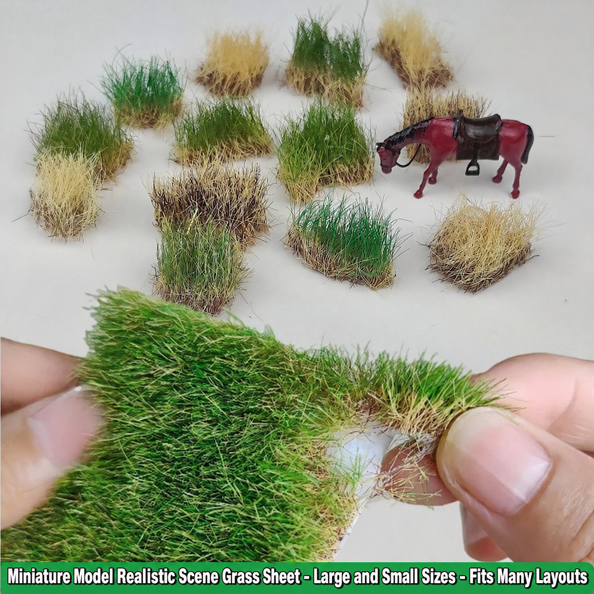 12mm peel-apart grass sheets laid across a terrain board - Wargame Base World