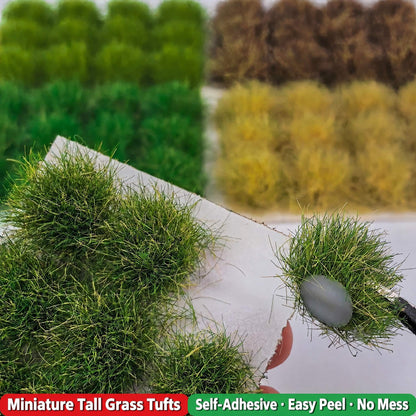 Fingertip close-up of one 16mm tall grass clump - Wargame Base World