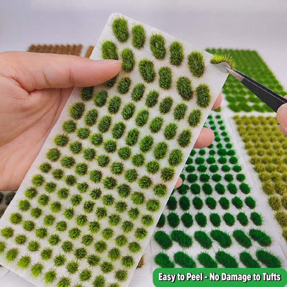 5mm static grass tufts, easy to peel off the film backing - Wargame Base World