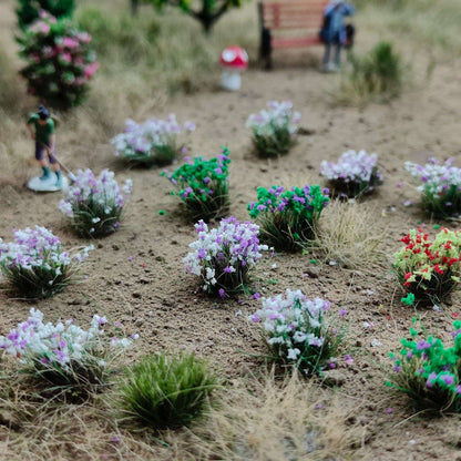 10mm flower clusters on backing film, colour variety - Wargame Base World