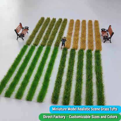 5mm strip grass tufts in four season colours: spring, summer, autumn, withered - Wargame Base World