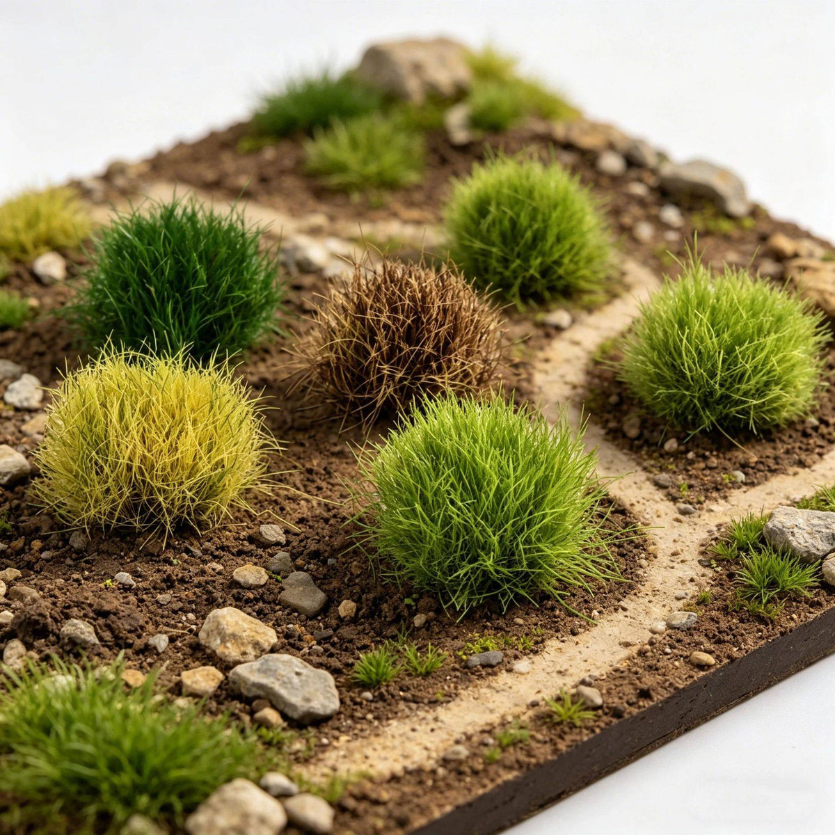 16mm tall grass tufts applied as terrain vegetation - Wargame Base World