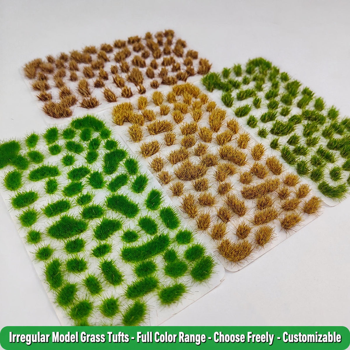 Irregular grass tufts applied to wargame terrain - Wargame Base World