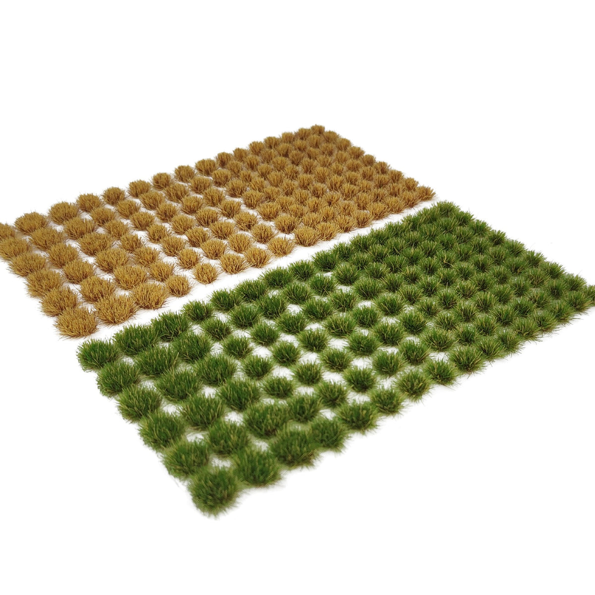 Two-colour 5mm static grass tuft sheets top view - Wargame Base World