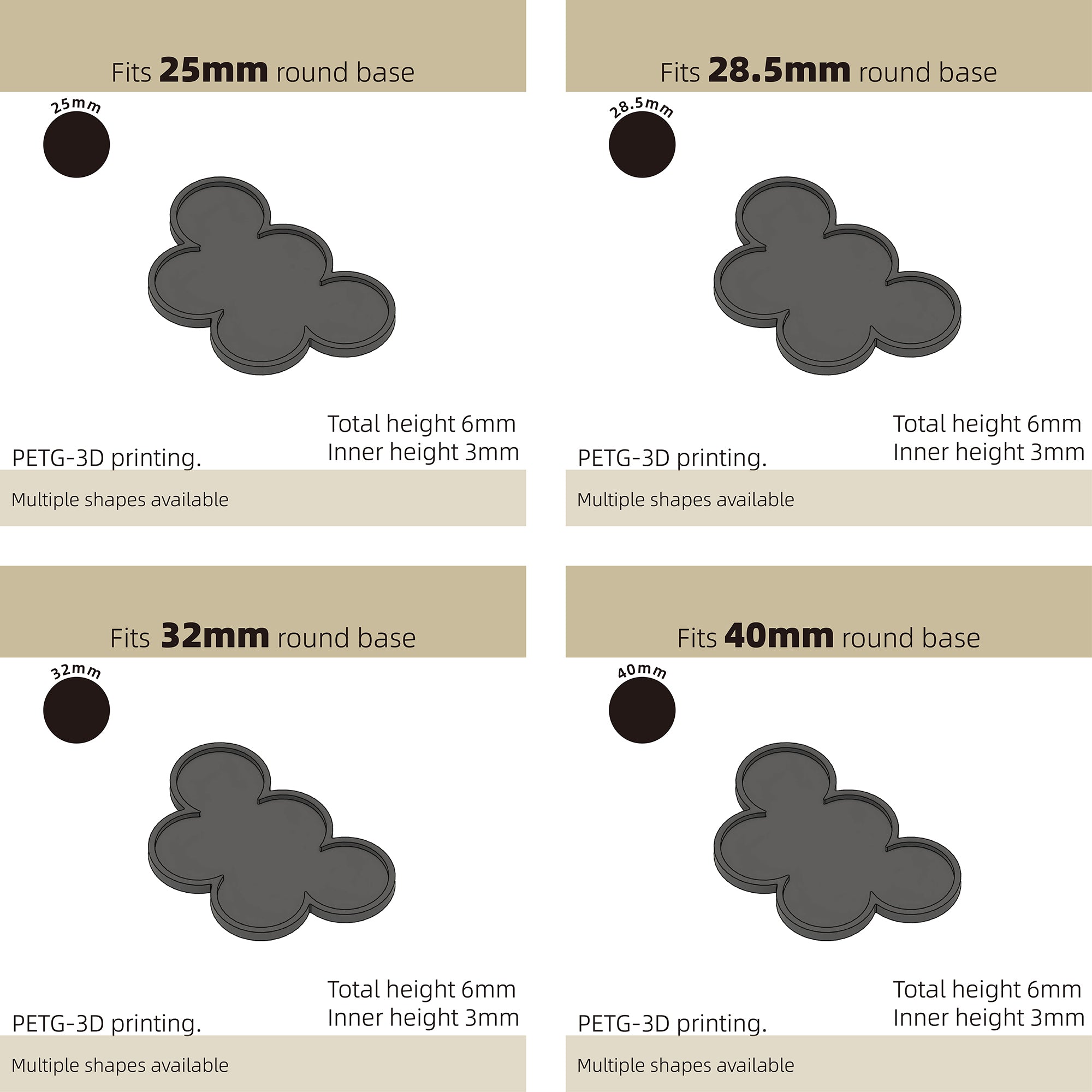 25/28.5/32/40mm Movement Tray For Warhammer Miniature