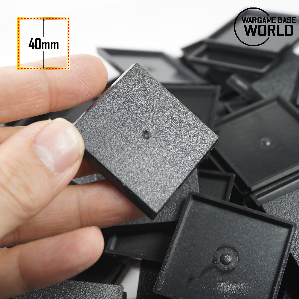 40mm Square Bases - Precision Plastic Foundation for Monstrous Infantry & Large Miniatures` - Wargame Base World