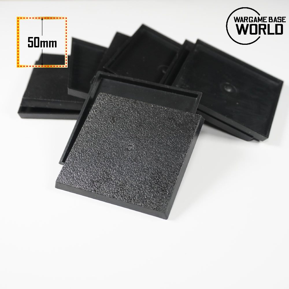 50mm Square Bases - Heavy-Duty Plastic Foundation for Large Monsters & War Machines - Wargame Base World