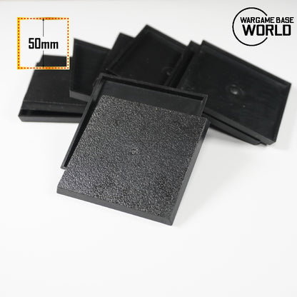 50mm Square Bases - Heavy-Duty Plastic Foundation for Large Monsters & War Machines - Wargame Base World