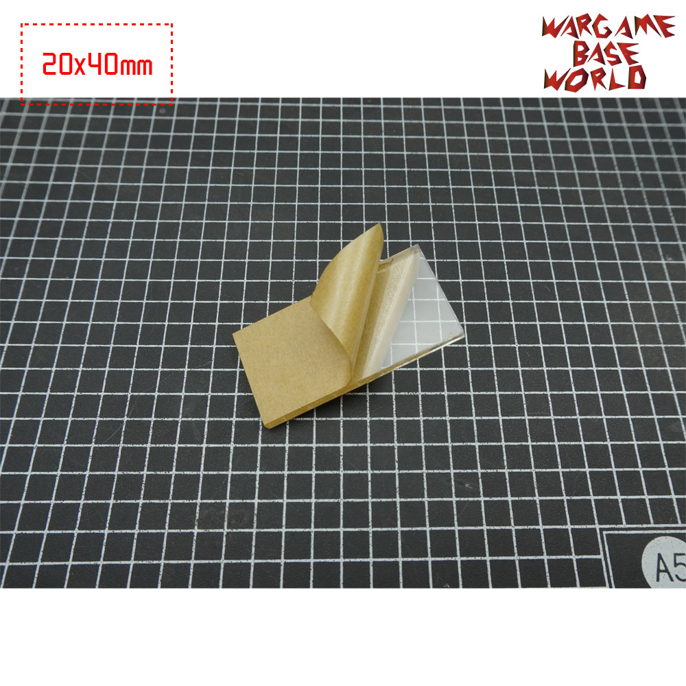 40x20mm Rectangle Clear Bases TRANSPARENT / CLEAR BASES for Miniatures - WargameBase Store