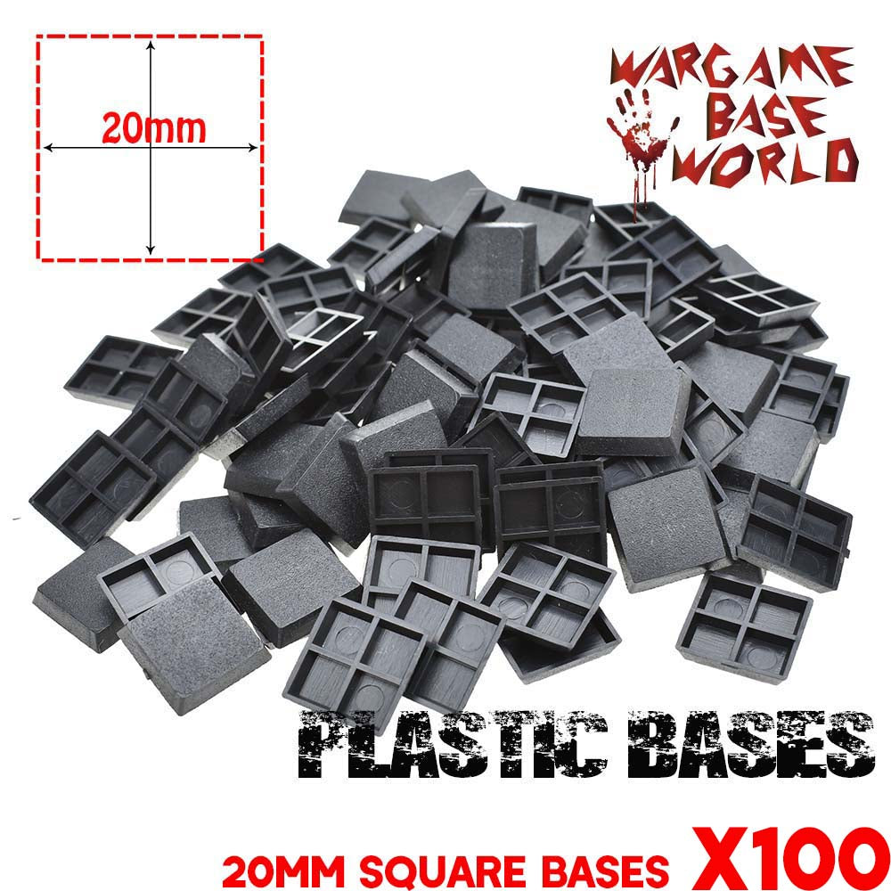 Wargmae Base World - Lot of 100 20mm Square Miniatures bases - WargameBase Store