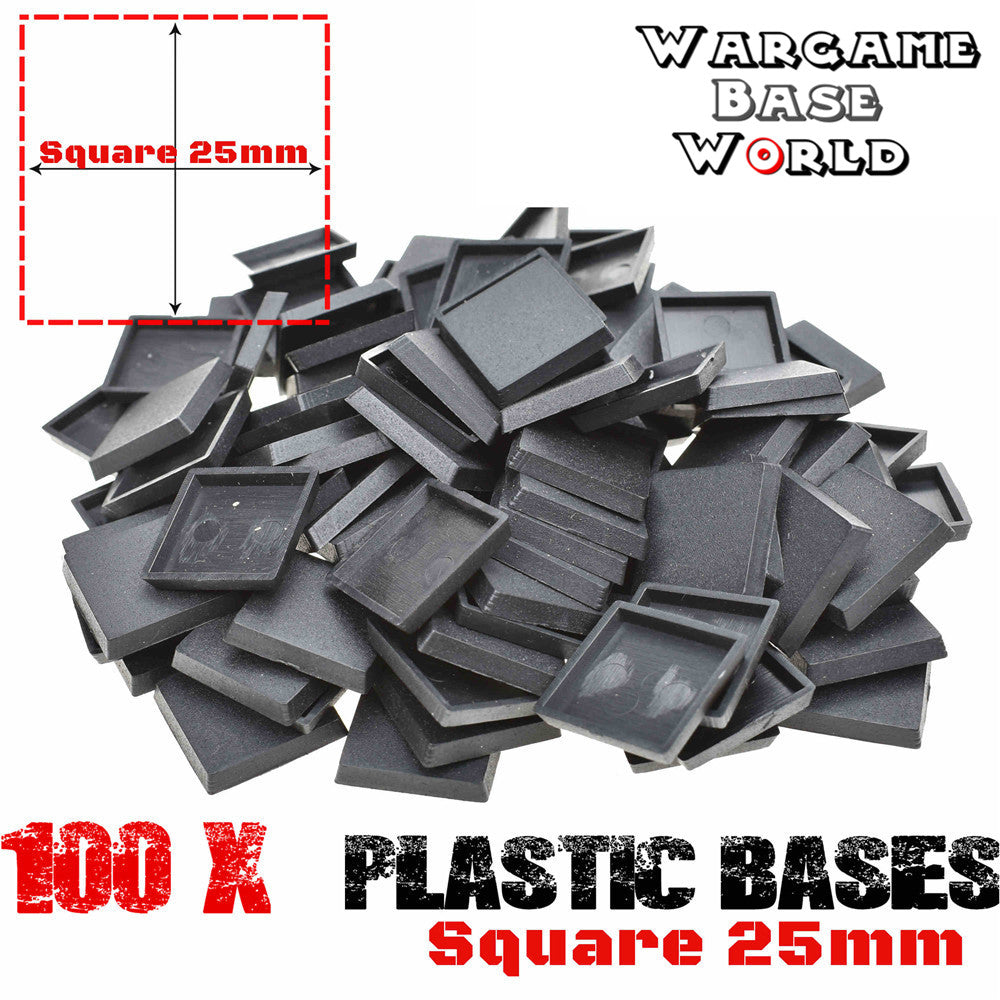 Wargame Base World - Lot of 100 25mm square bases for warhammer bases - WargameBase Store