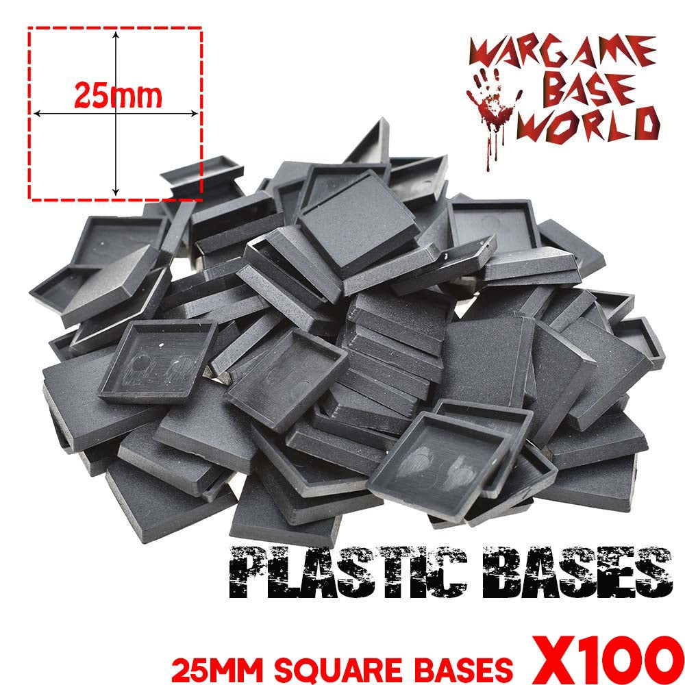 Wargame Base World - Lot of 100 25mm square bases for warhammer bases - WargameBase Store