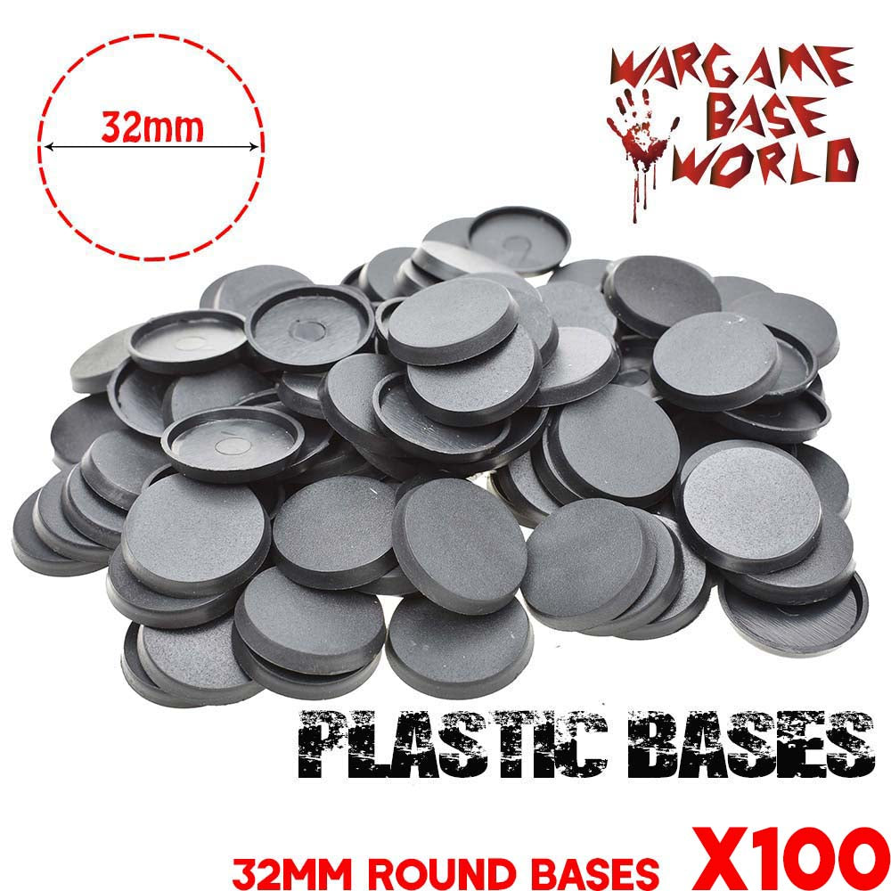 Wargame Base World - Lot of 100 32mm round bases for warhammer - WargameBase Store