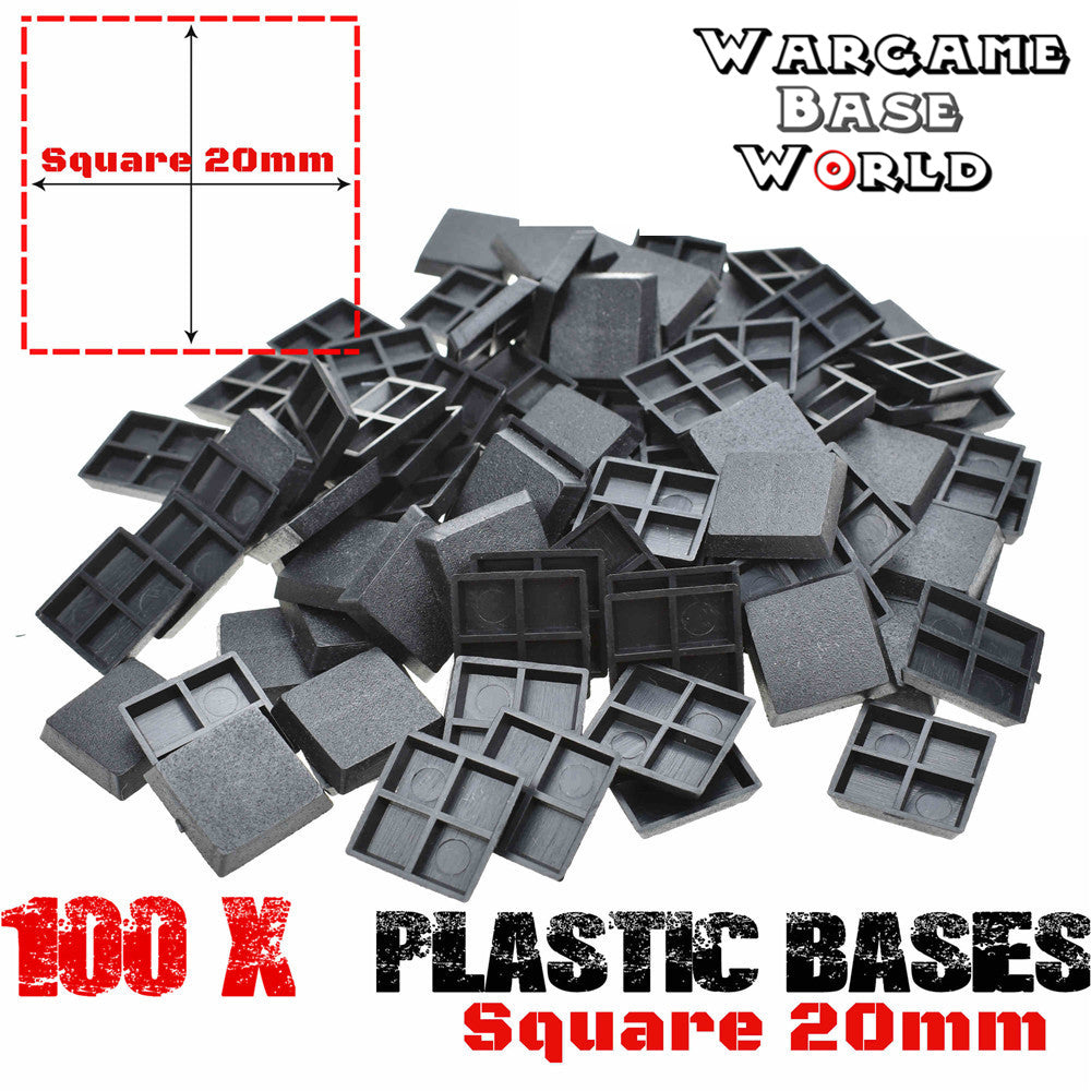 Wargmae Base World - Lot of 100 20mm Square Miniatures bases - WargameBase Store