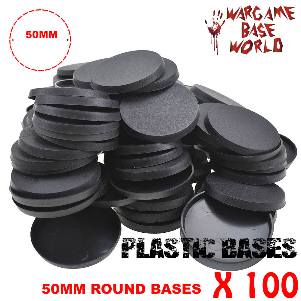 Wargame Base World - Lot of 100 -  50mm round plastic bases - WargameBase Store