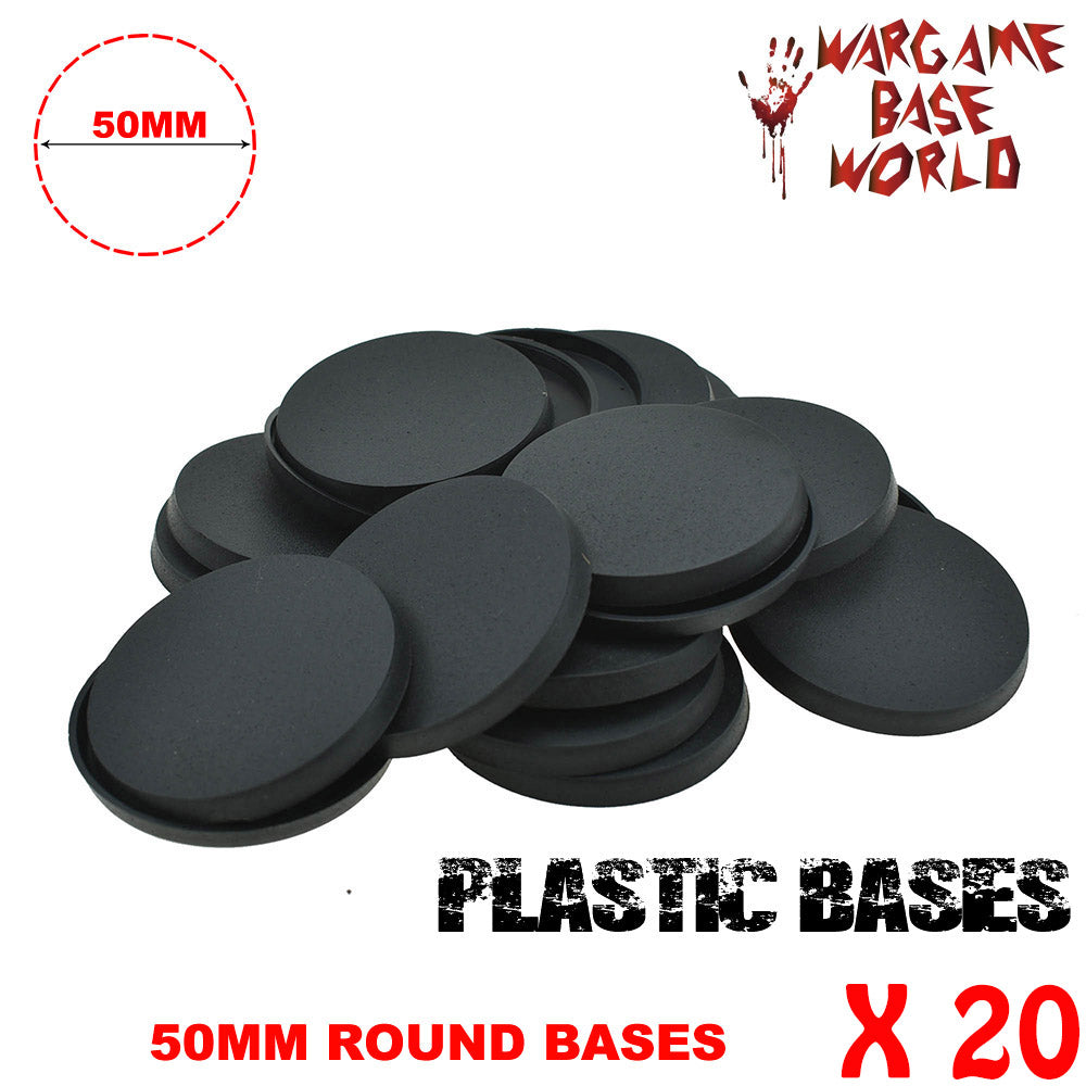 Wargame Base World - Lot of 20 - 50mm round plastic bases - WargameBase Store